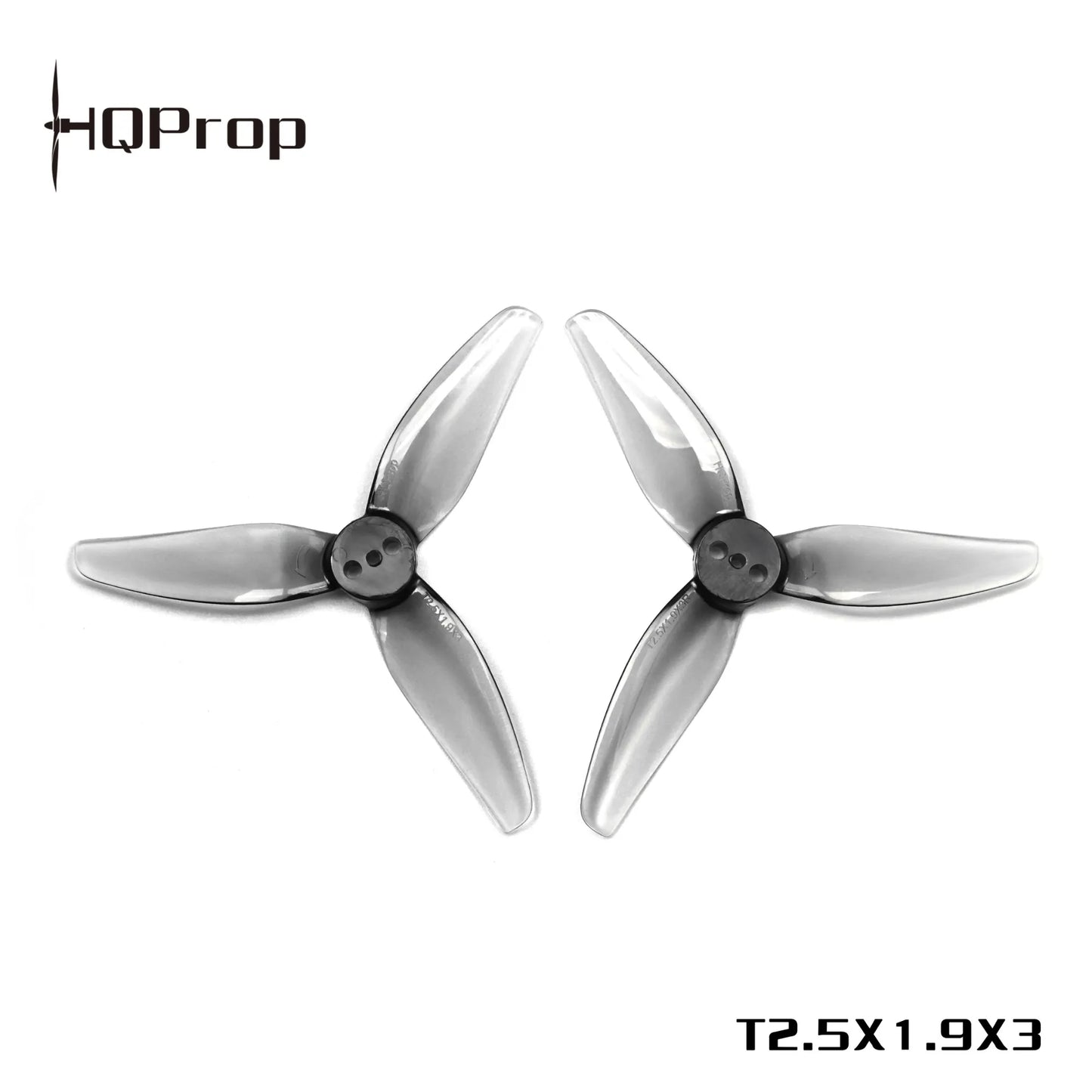 HQProp T2.5X1.9X3 2.5" Tri-Blade T-Mount Prop – Grey (2CW+2CCW) Polycarbonate