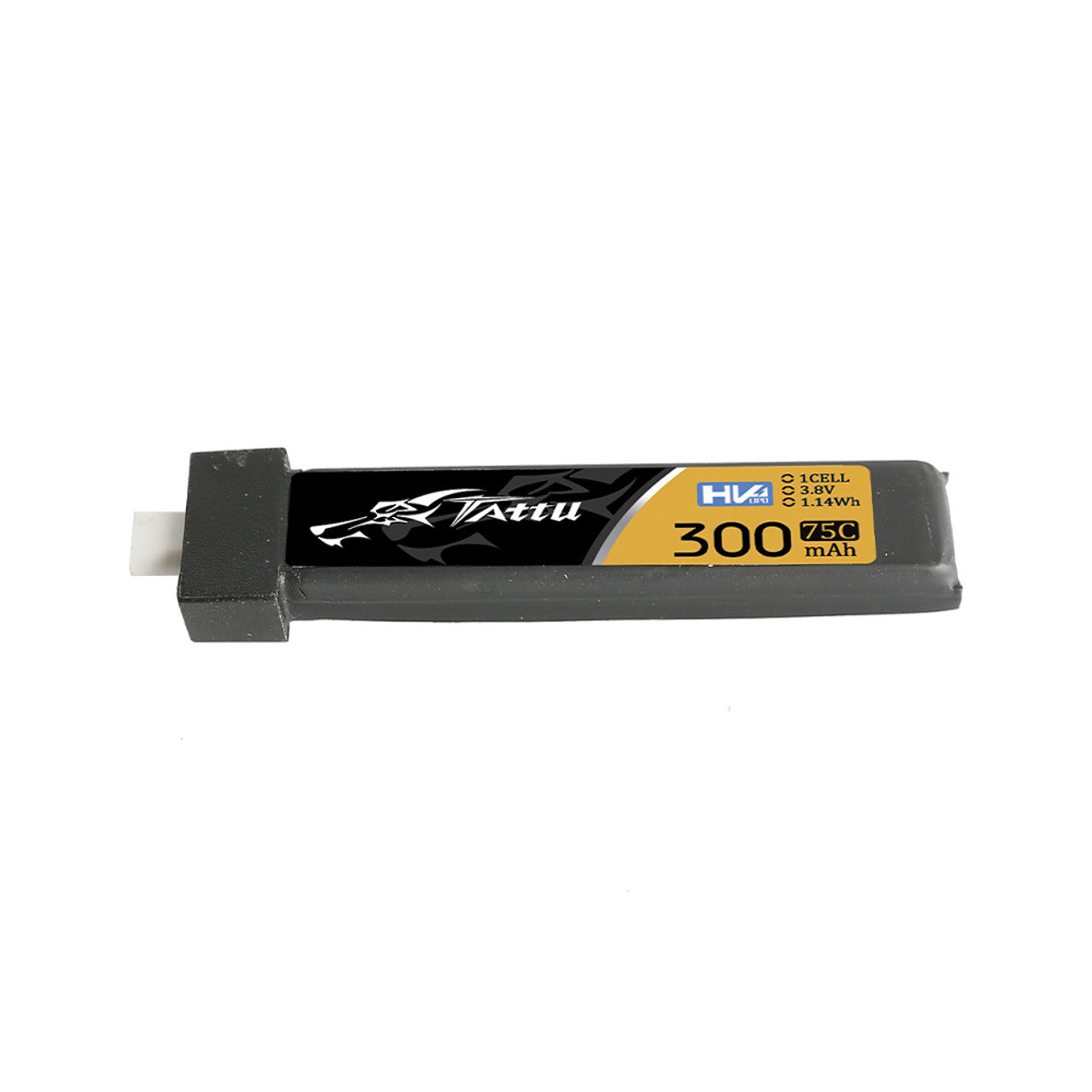 Tattu 1S 300mAh 75C 3.8V HV LiPo Battery (BT2.0, 5 Pack)