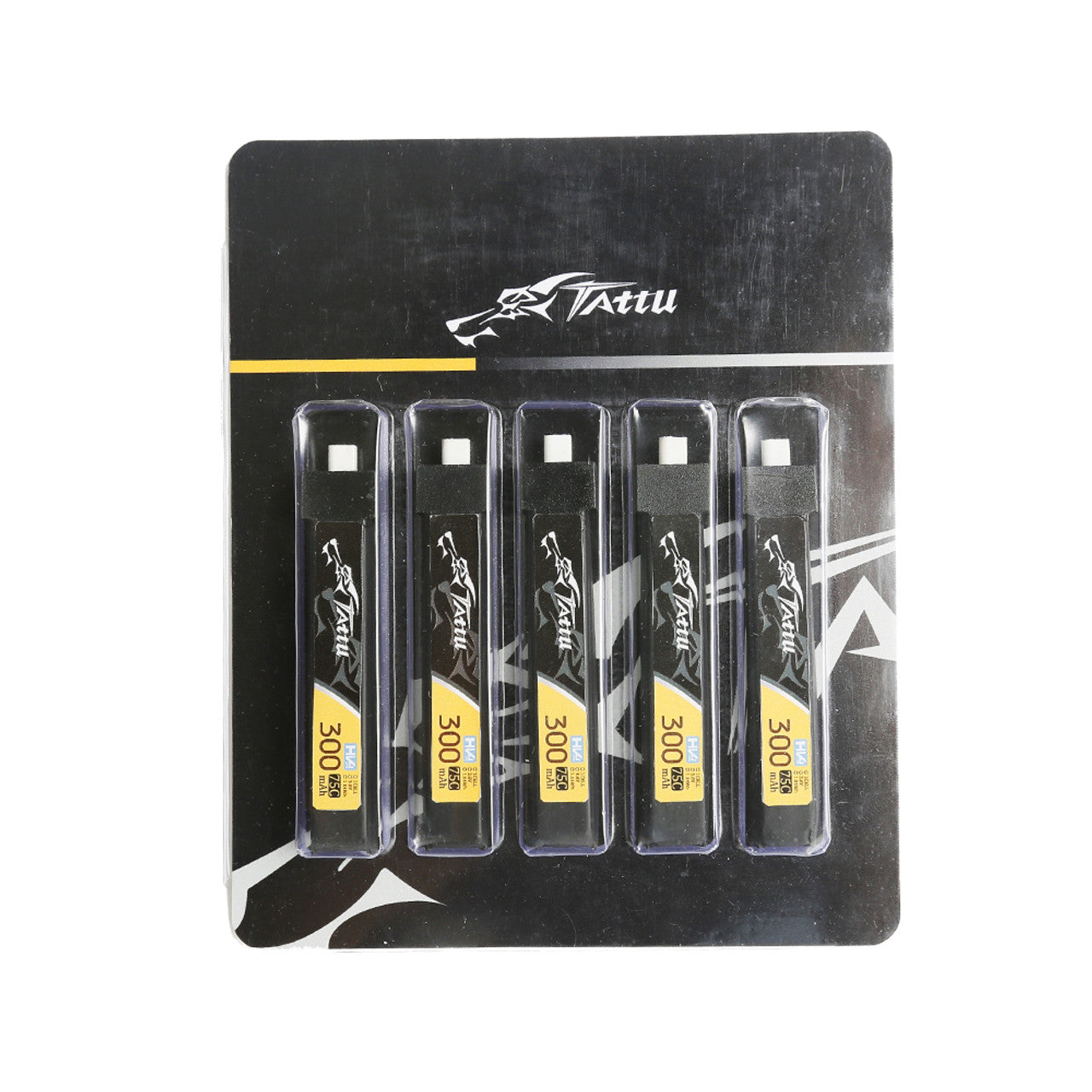 Tattu 1S 300mAh 75C 3.8V HV LiPo Battery (BT2.0, 5 Pack)