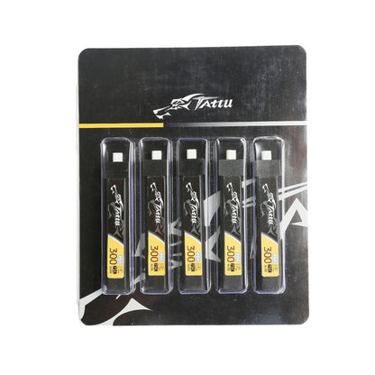 Tattu 1S 300mAh 75C 3.8V HV LiPo Battery (BT2.0, 5 Pack)