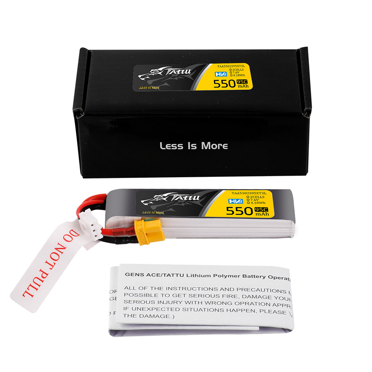 Tattu R-Line 2S 550mAh 95C 7.6V HV LiPo Battery (XT30) – For Mobula7 04 HD