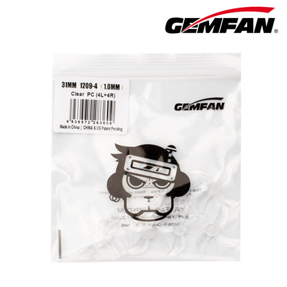 GEMFAN 31mm 1209 4-Blade Whoop Propellers (1.0mm Shaft)