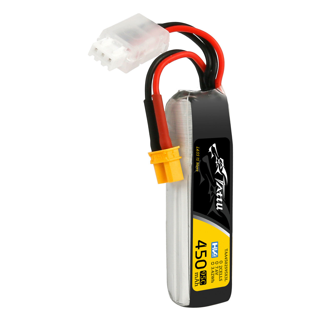 Tattu 2S 450mAh 95C 7.6V HV LiPo Battery (XT30) – For Mobula7 04 HD