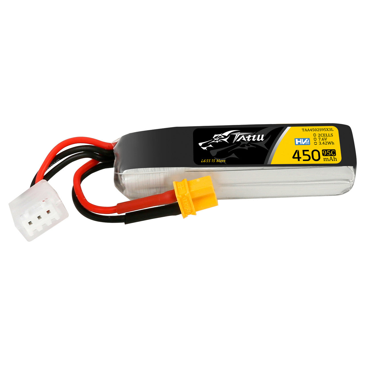 Tattu 2S 450mAh 95C 7.6V HV LiPo Battery (XT30) – For Mobula7 04 HD