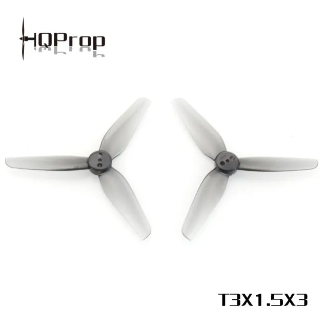 HQProp T3X1.5X3 Durable 3" Tri-Blade Prop – Grey (2CW+2CCW) Polycarbonate