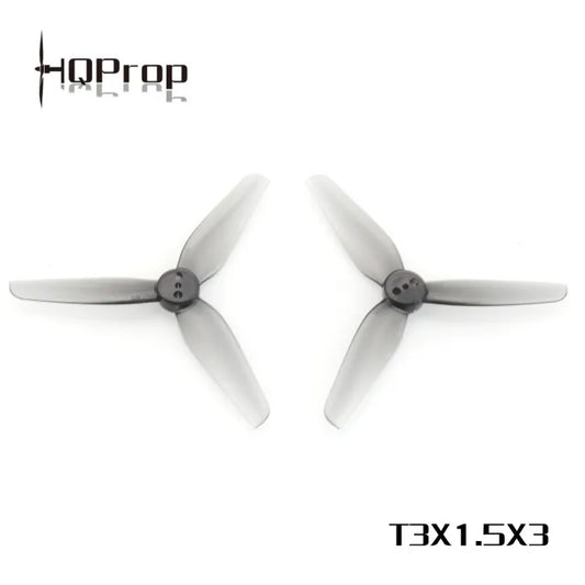 HQProp T3X1.5X3 Durable 3" Tri-Blade Prop – Grey (2CW+2CCW) Polycarbonate
