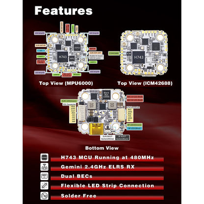 HDZero Halo Mini Flight Controller – H7 with Integrated Gemini ELRS