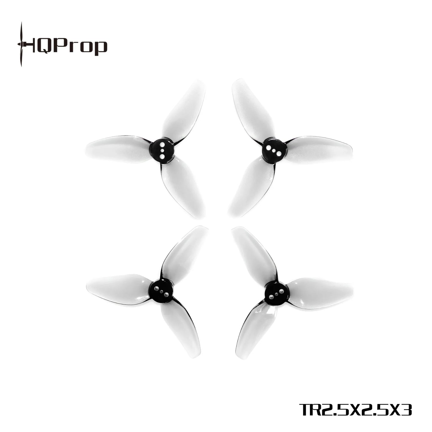 HQProp TR2.5X2.5X3 2.5" Tri-Blade Prop – Grey (2CW+2CCW) Polycarbonate
